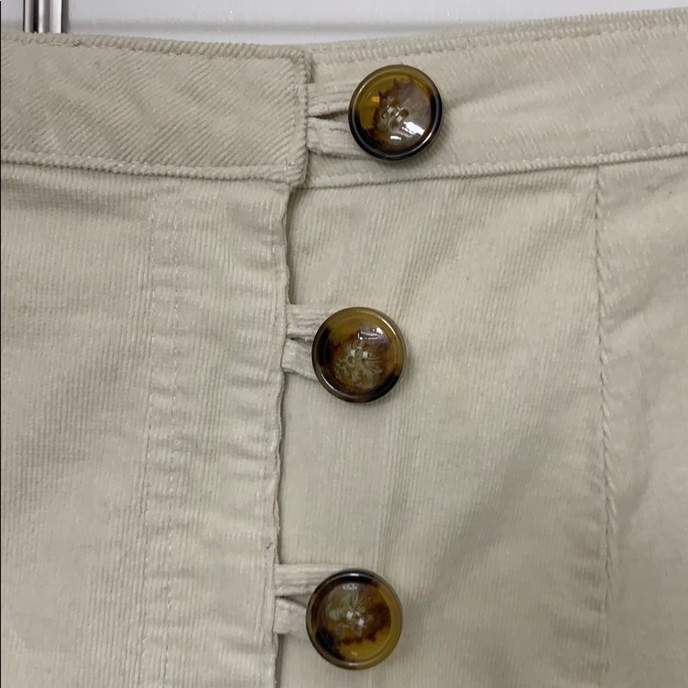 86. By Together, Cream corduroy miniskirt with tortoise color buttons 🌟HP 9/20🌟 - Picture 2 of 6